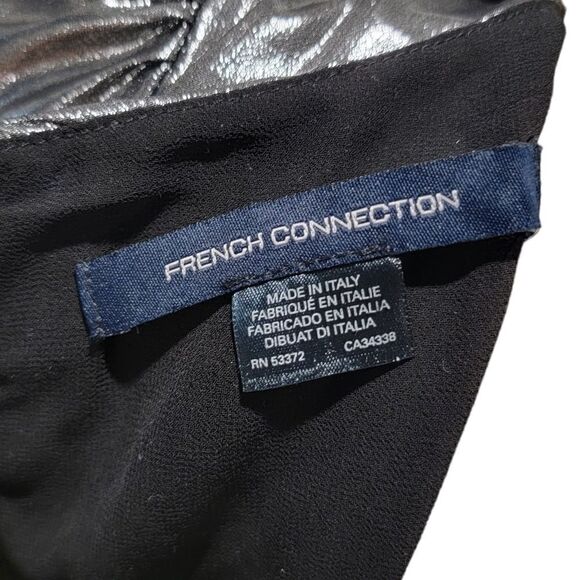 NWT FRENCH CONNECTION Draped Metallic Mini Dress 6 - Picture 4 of 8